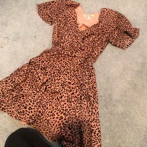 Pink and brown cheetah dress